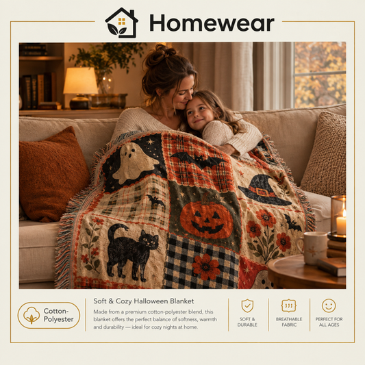 Halloween Pumpkin Ghost Blanket – Cute Spooky Duvet Cover