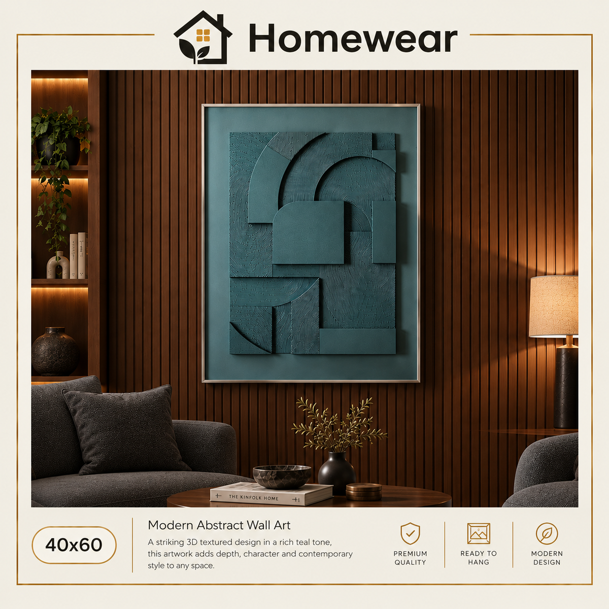 Minimalist 3D Textured Geometric Canvas Art
