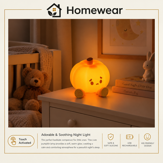 Halloween pumpkin Night Light - Rechargeable silicone touch lamp with Timer
