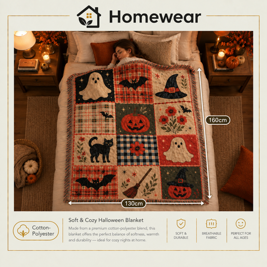 Halloween Pumpkin Ghost Blanket – Cute Spooky Duvet Cover