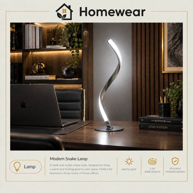 Snake Spiral Table Lamp – Modern Bedside Night Light