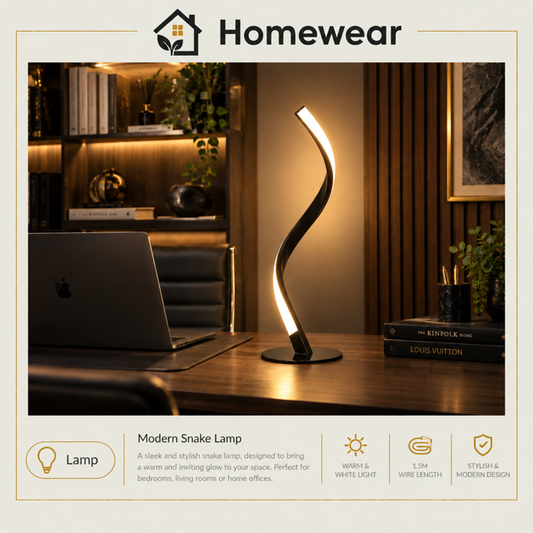 Snake Spiral Table Lamp – Modern Bedside Night Light